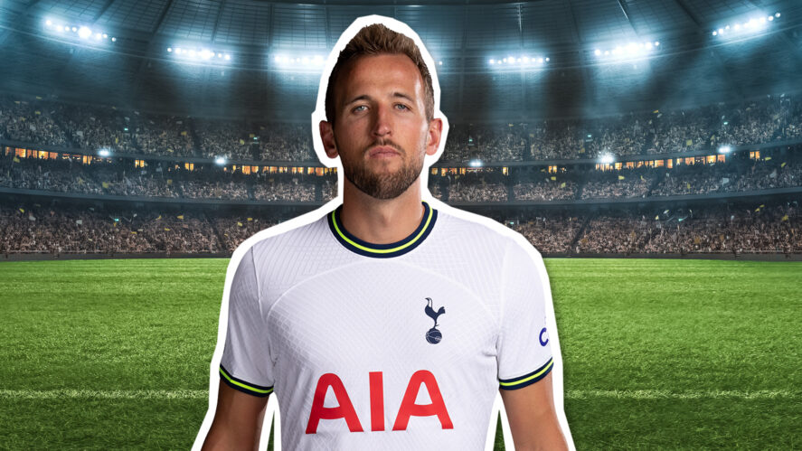 Harry Kane in a Spurs shirt