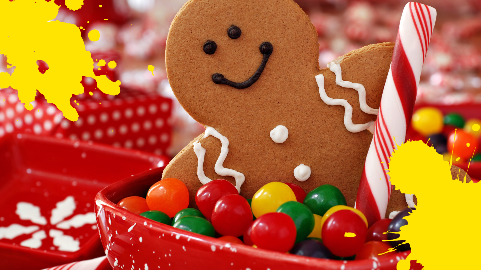 Gingerbread man and splats